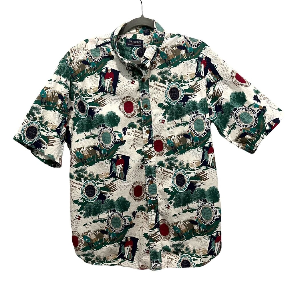 Golf Dad Shirt Grandpa Vintage Twickers By Kenneth Gordon Men Multicolor Size XL